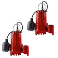 1/2 HP 4300 GPH Cast Iron Sump Pump with Tethered Float Switch (2 Pack) C13879
