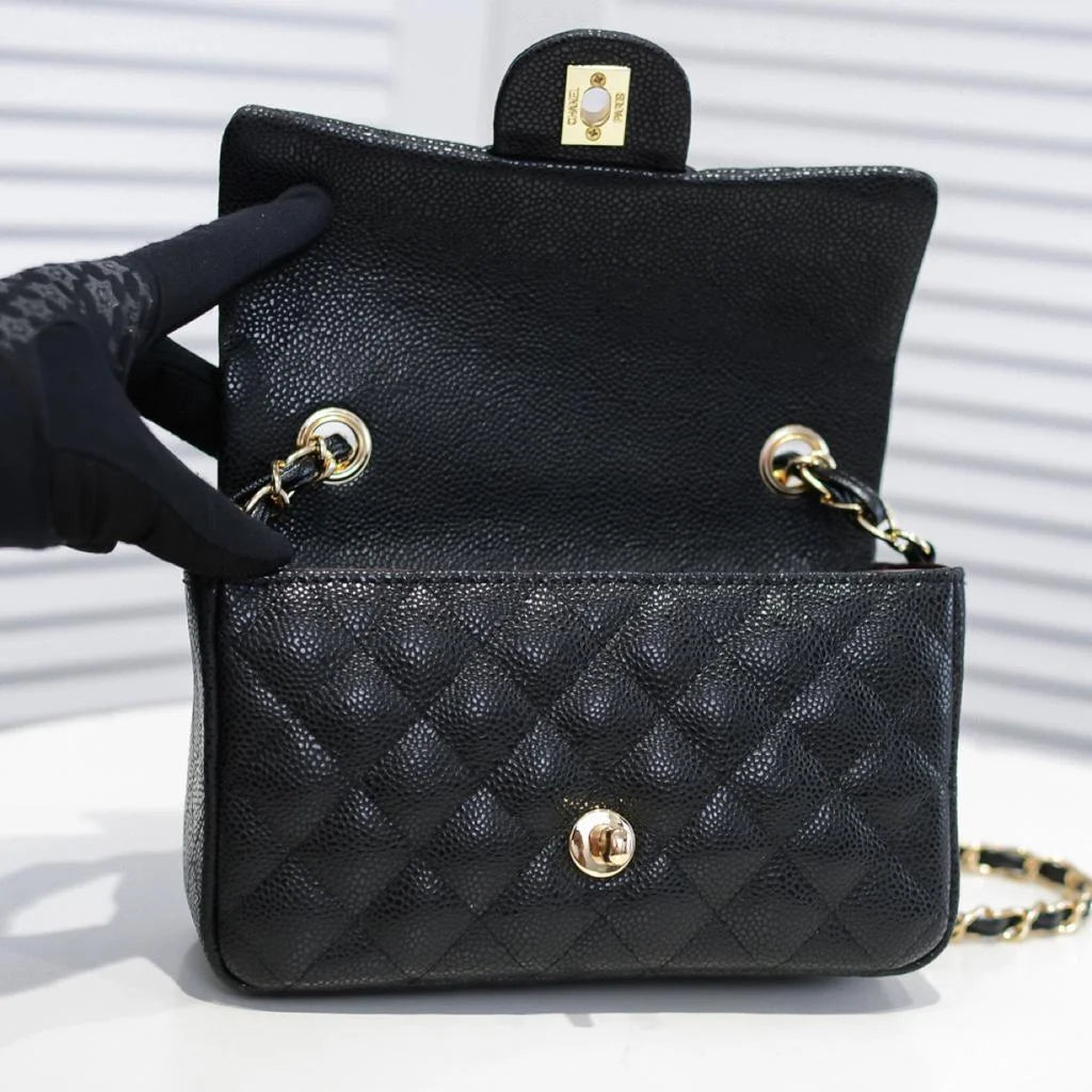 Black Mini Flap Bag L737