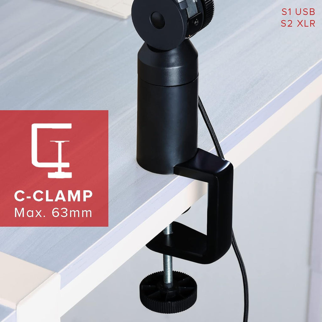 Adjustable Aluminium Microphone Boom Arm Stand with 10 feet Type C USB Cable, Pack of 2 G972
