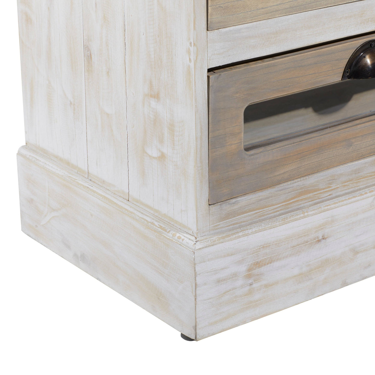White 6 Drawer Mahogany Wood and Glass Chest Cabinet I9600