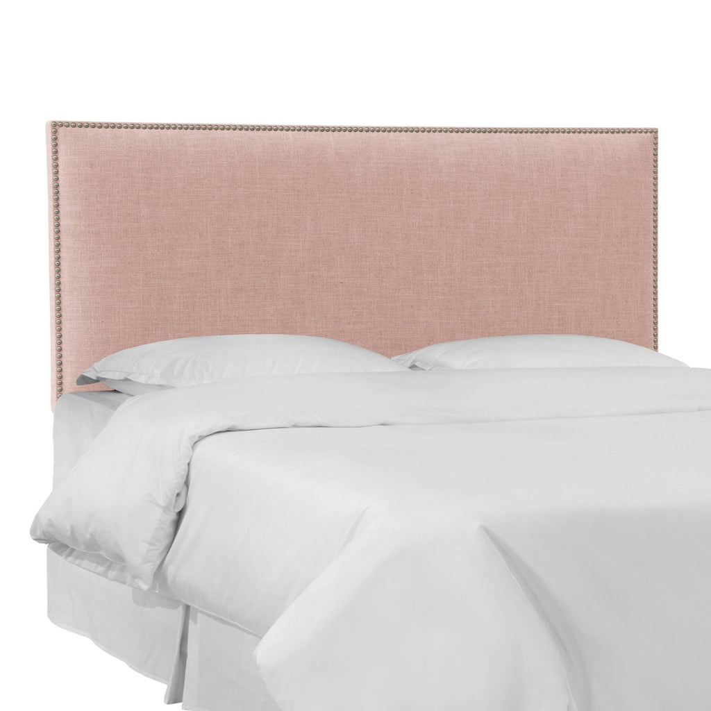 Rosequartz Linen Headboard with Pewter Nailbuttons E868111