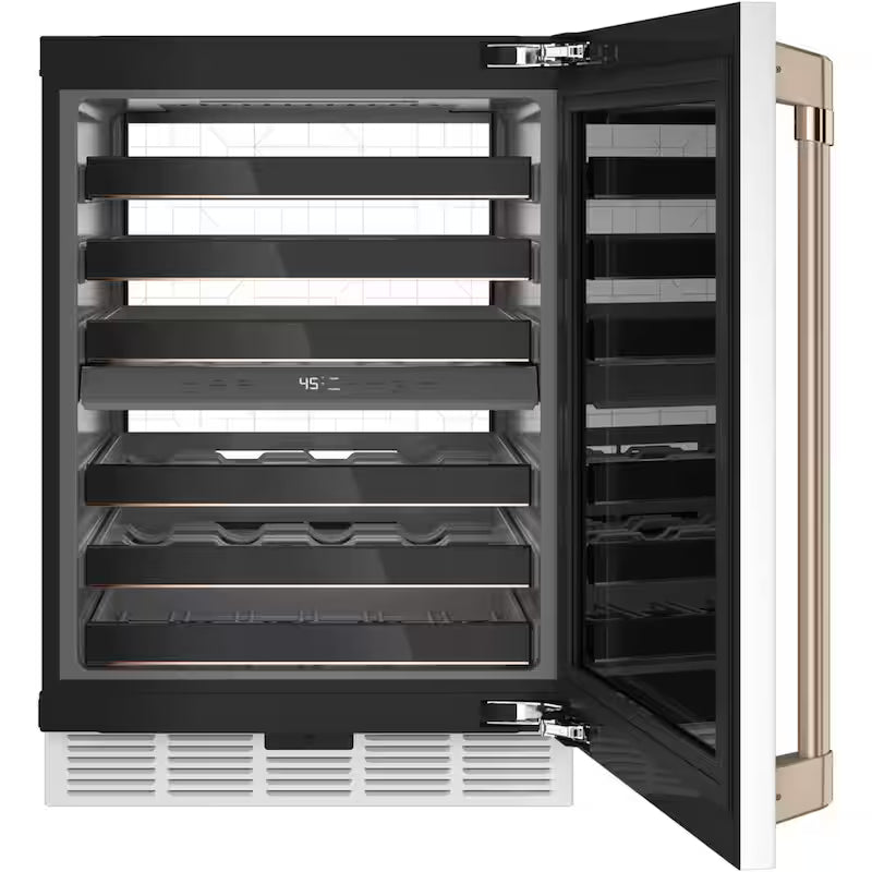 24 in. 46-Bottle Wine Beverage Cooler in Matte White E3320