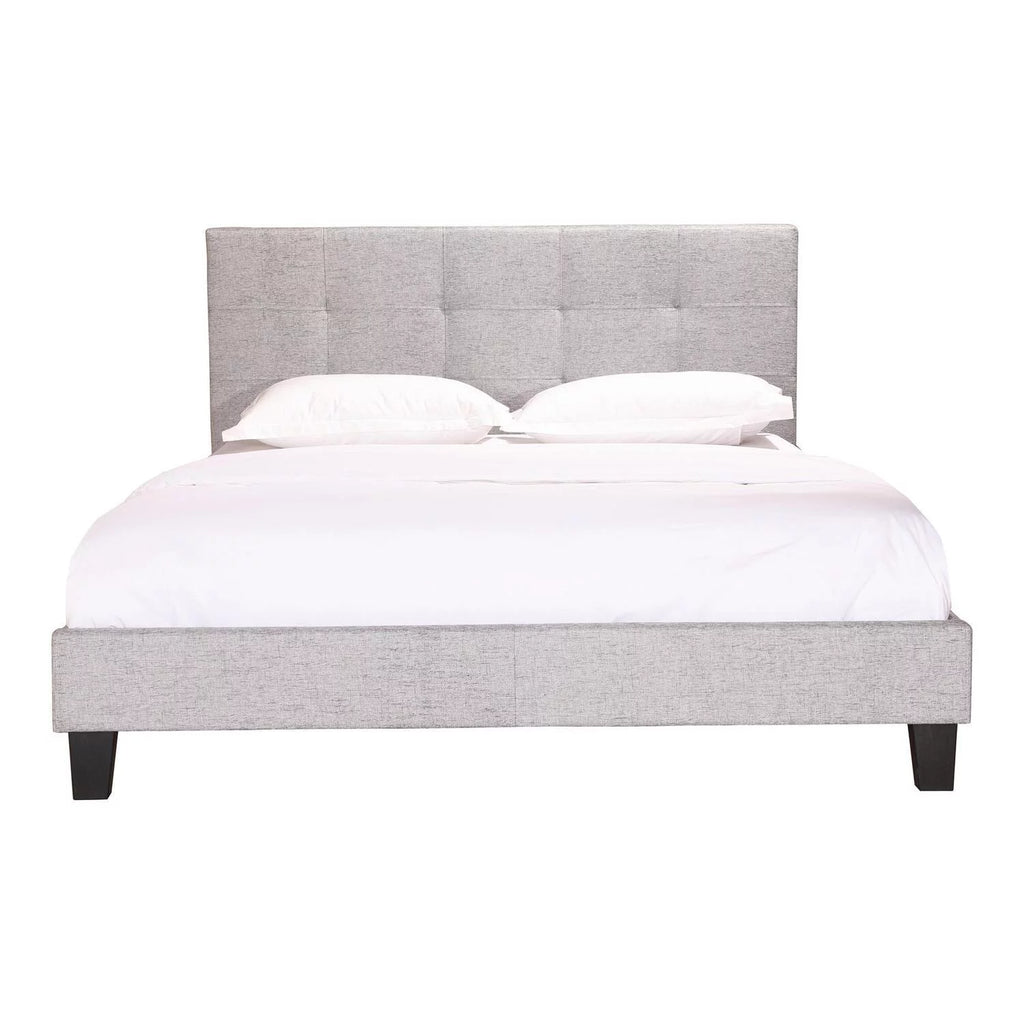 Light Gray Fabric King Platform Bed F65856