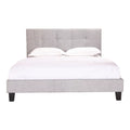 Light Gray Fabric King Platform Bed F65856