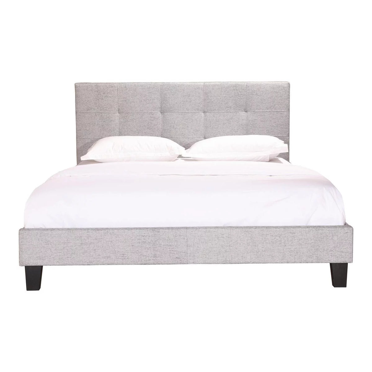 Light Gray Fabric King Platform Bed F65856