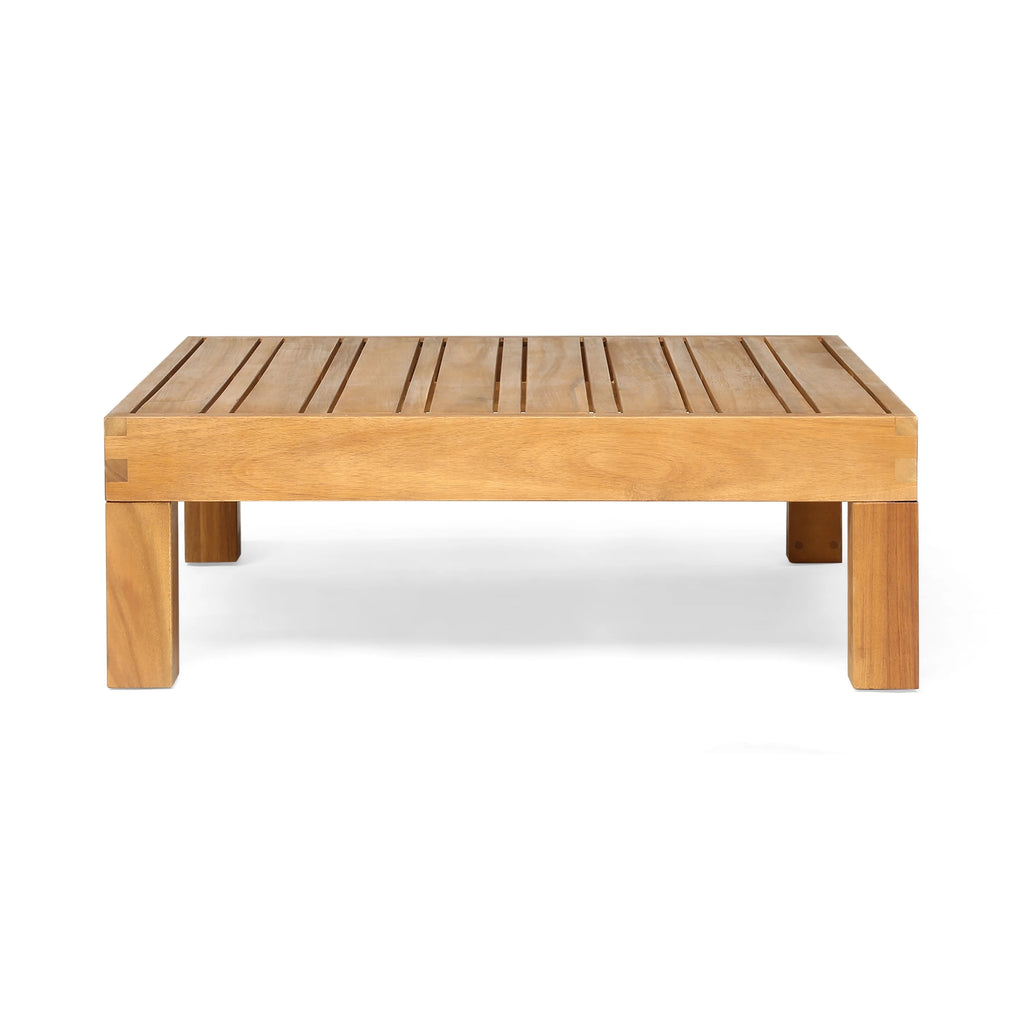 9 Piece Acacia Wood Sectional Sofa Set with Coffee Table and Cushions Z8700