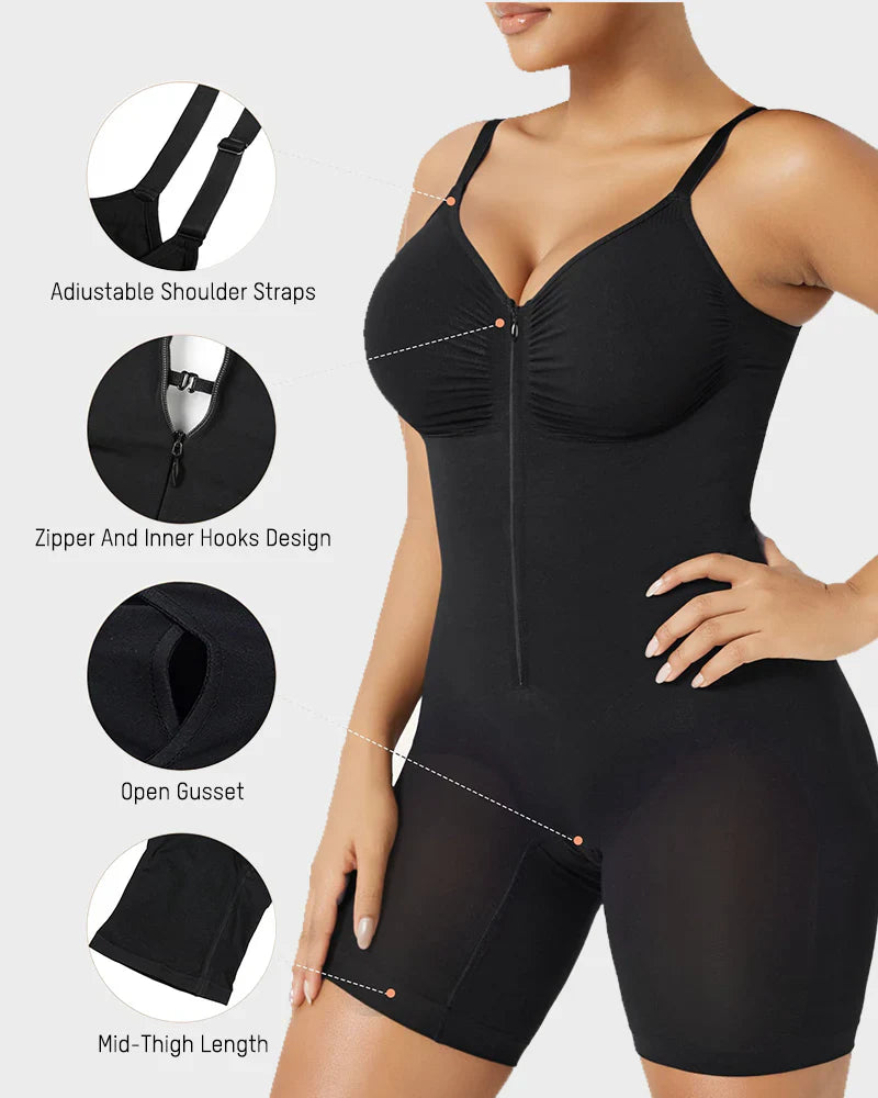 Women's Tummy Control Zip Bodysuit O90433
