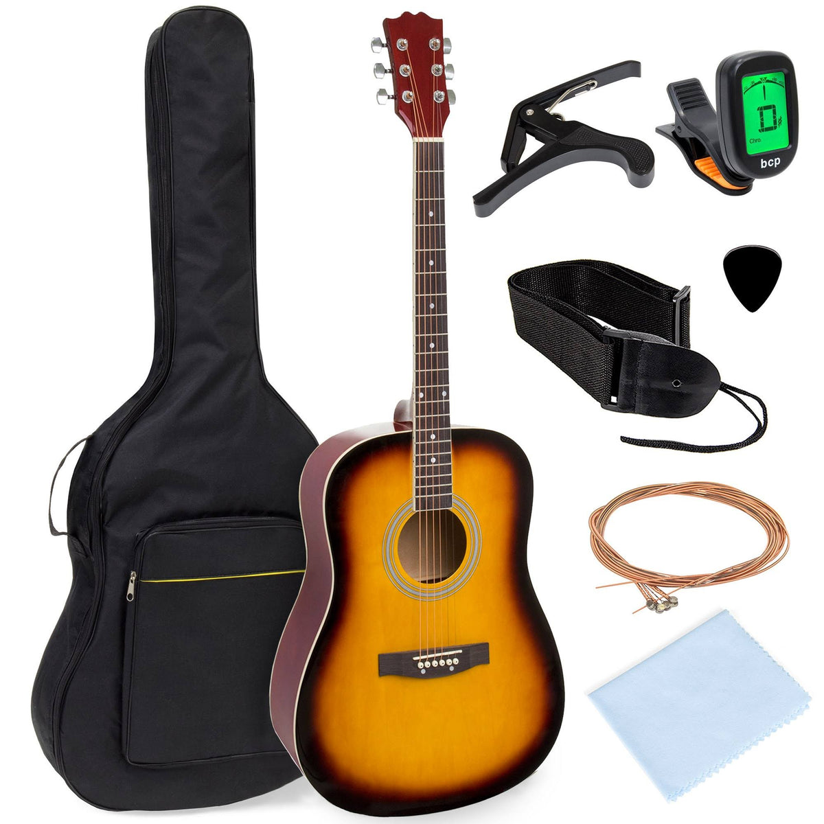 41in Full Size All-Wood Acoustic Guitar Starter Kit with Gig Bag P338627