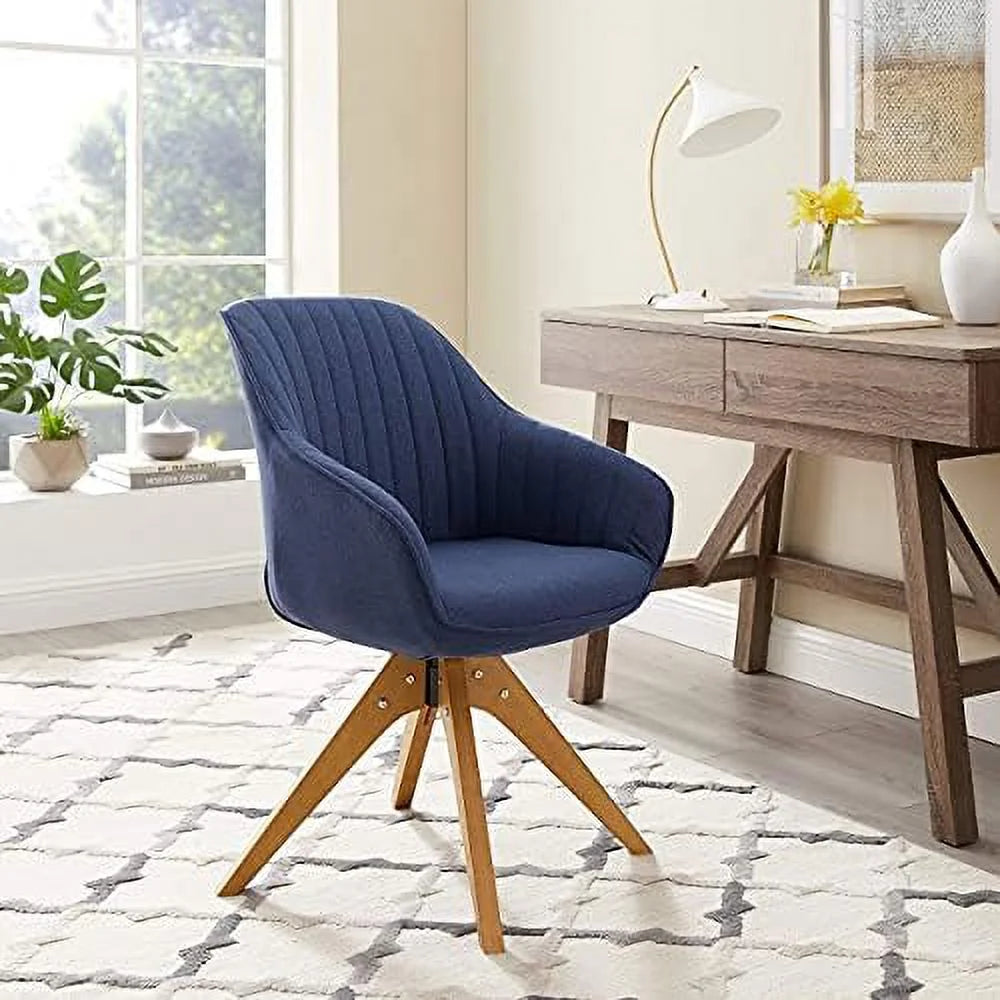 Mid Century Modern Swivel Accent Chair with Beech Wood Legs J540
