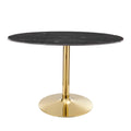 Black Gold Artificial Marble Metal Dining Table R316