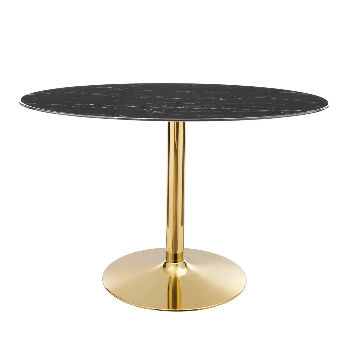 Black Gold Artificial Marble Metal Dining Table R316