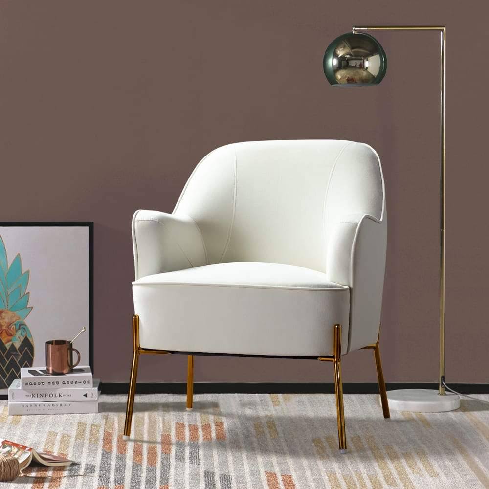 Orange Gold Legs Accent Chair Y7259