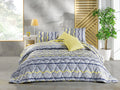 Blue & Yellow Geometric Cotton 9 Piece Bed in a Bag Comforter Set A1362
