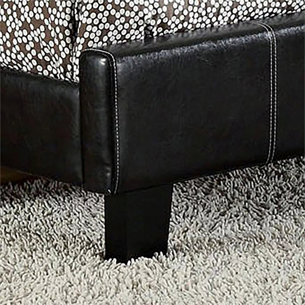 Espresso Faux Leather Full Platform Bed Q885
