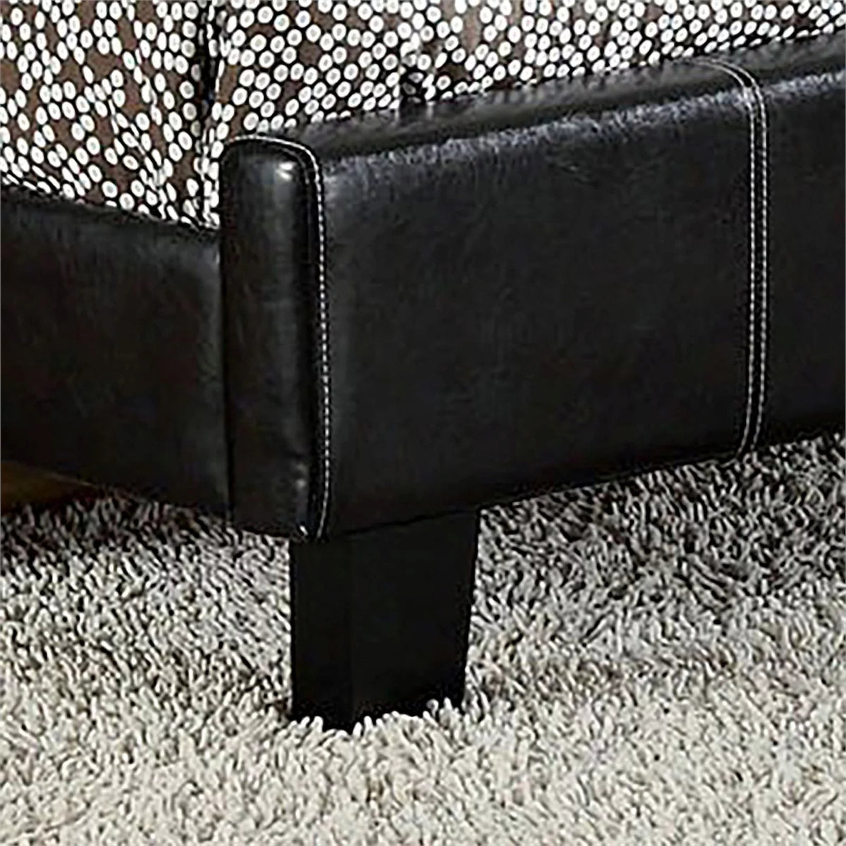 Espresso Faux Leather Full Platform Bed Q885