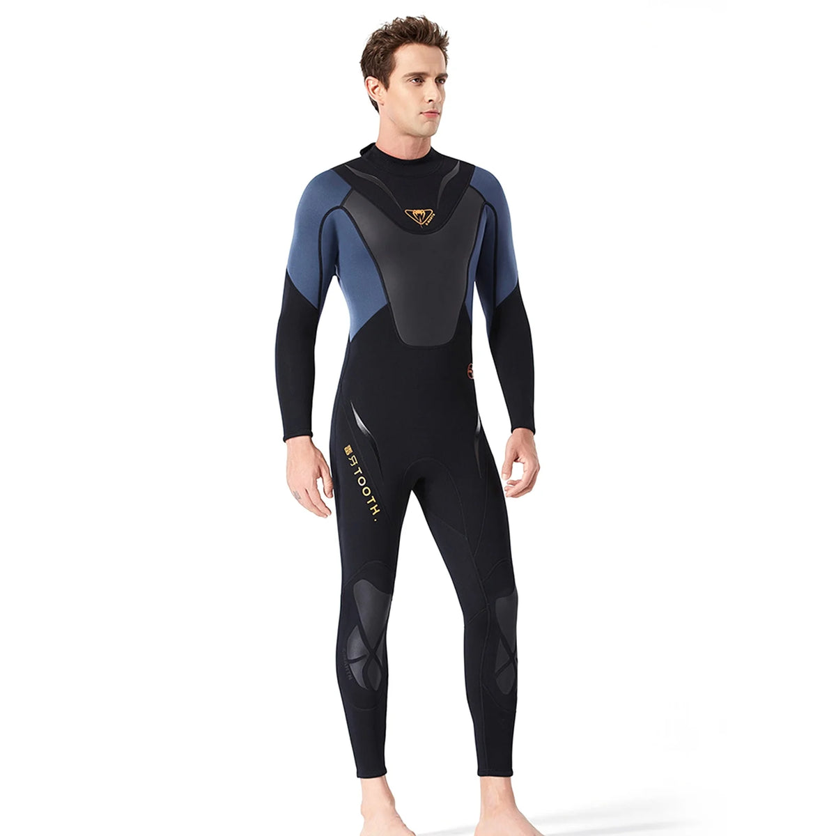 Men 3mm Neoprene Full-body Wetsuit with Back Zipper D6011
