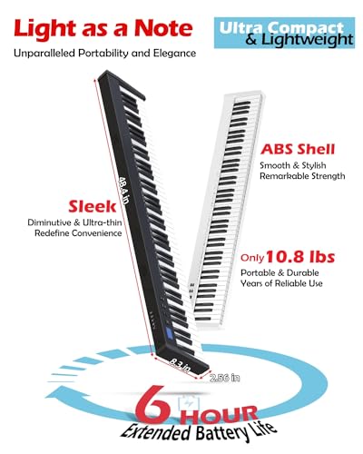 88 Keys Semi-weighted Digital Piano Set with Stand, Carrying Case, Sustain Pedal, Headphones N5946
