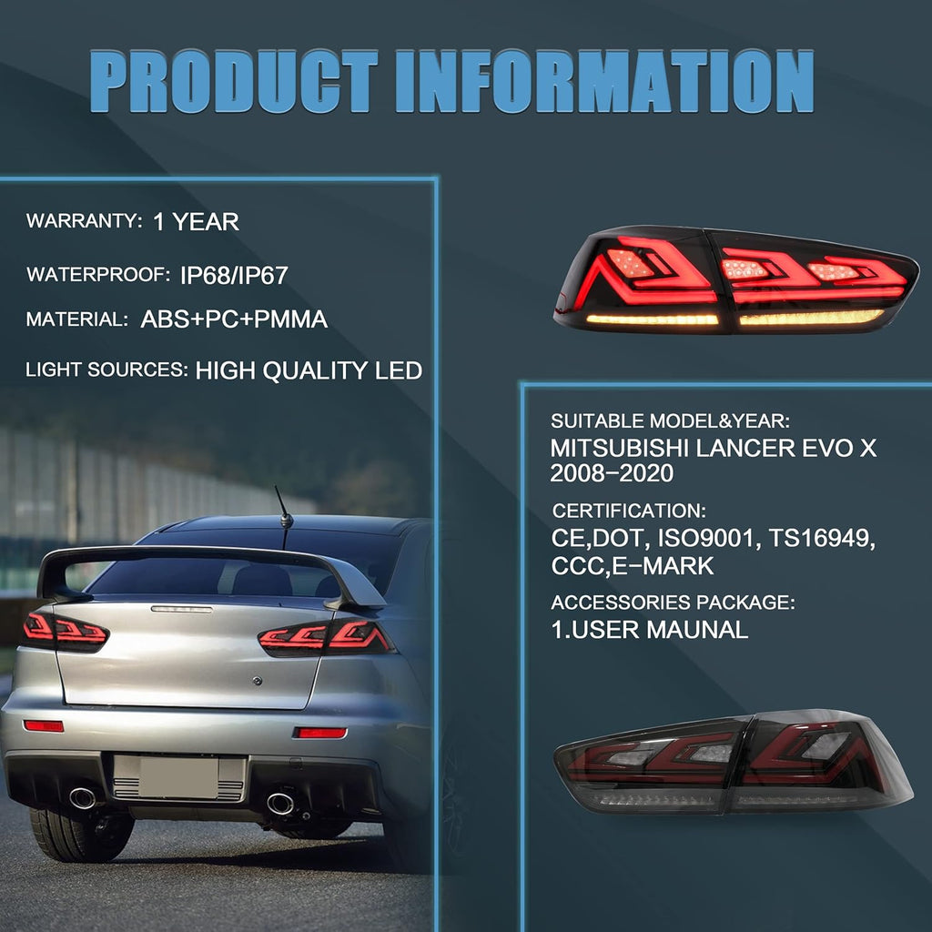 Smoked Taillight for Mitsubishi Lancer EVO X R64356