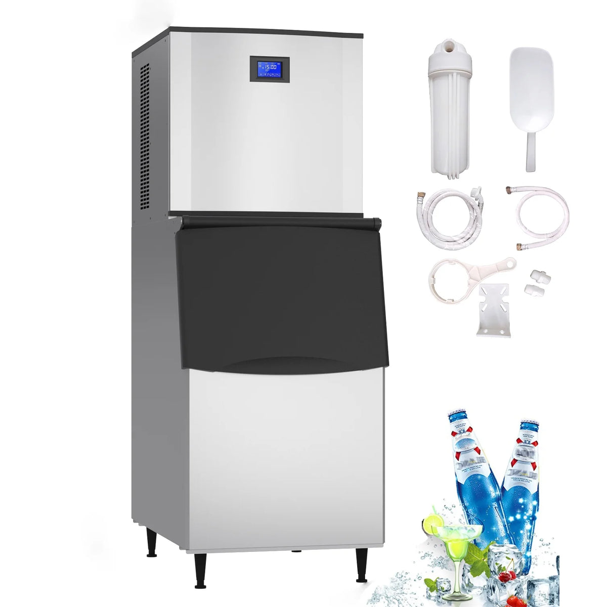 Commercial Cube Ice Machine 550 LBS/Day Auto Cleaning Air Cooling Z856795