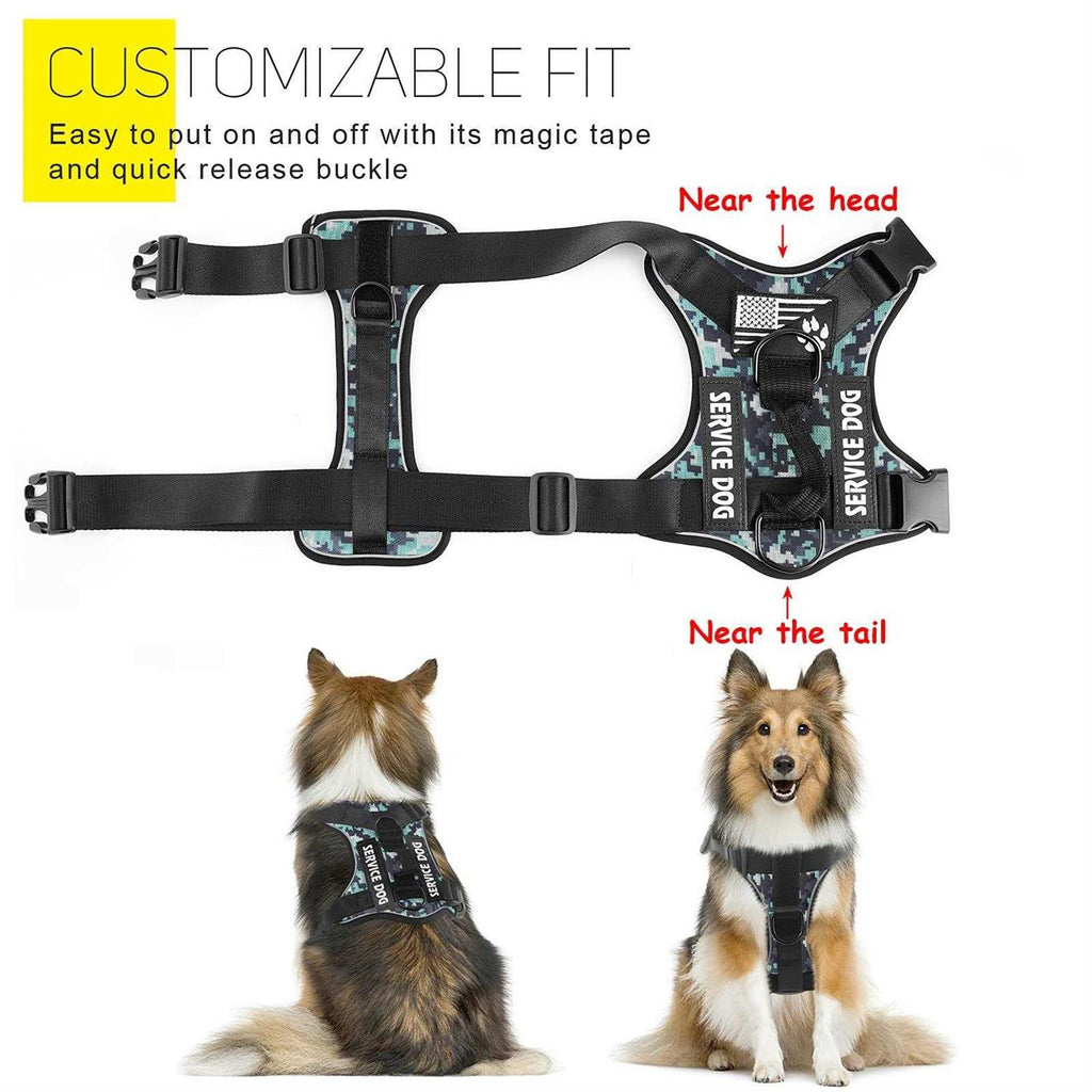 Reflective Dog Vest Harness with 5 PCS Patches W395
