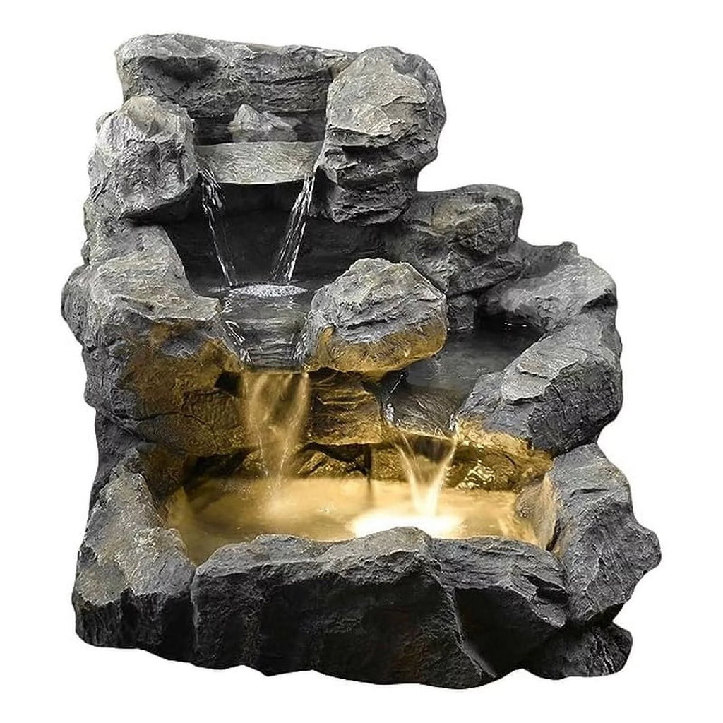 Indoor Outdoor Stone Fountain with Beige Illumination V135724