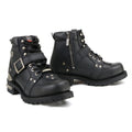 Black Leather Motorcycle Boots 10.5 S577