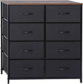 Gray 8 Drawer Fabric Dresser with Steel Frame L403826