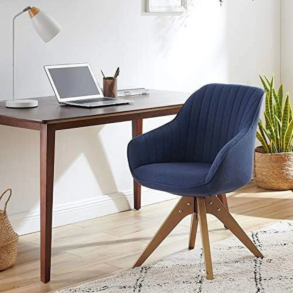 Mid Century Modern Swivel Accent Chair with Beech Wood Legs J540