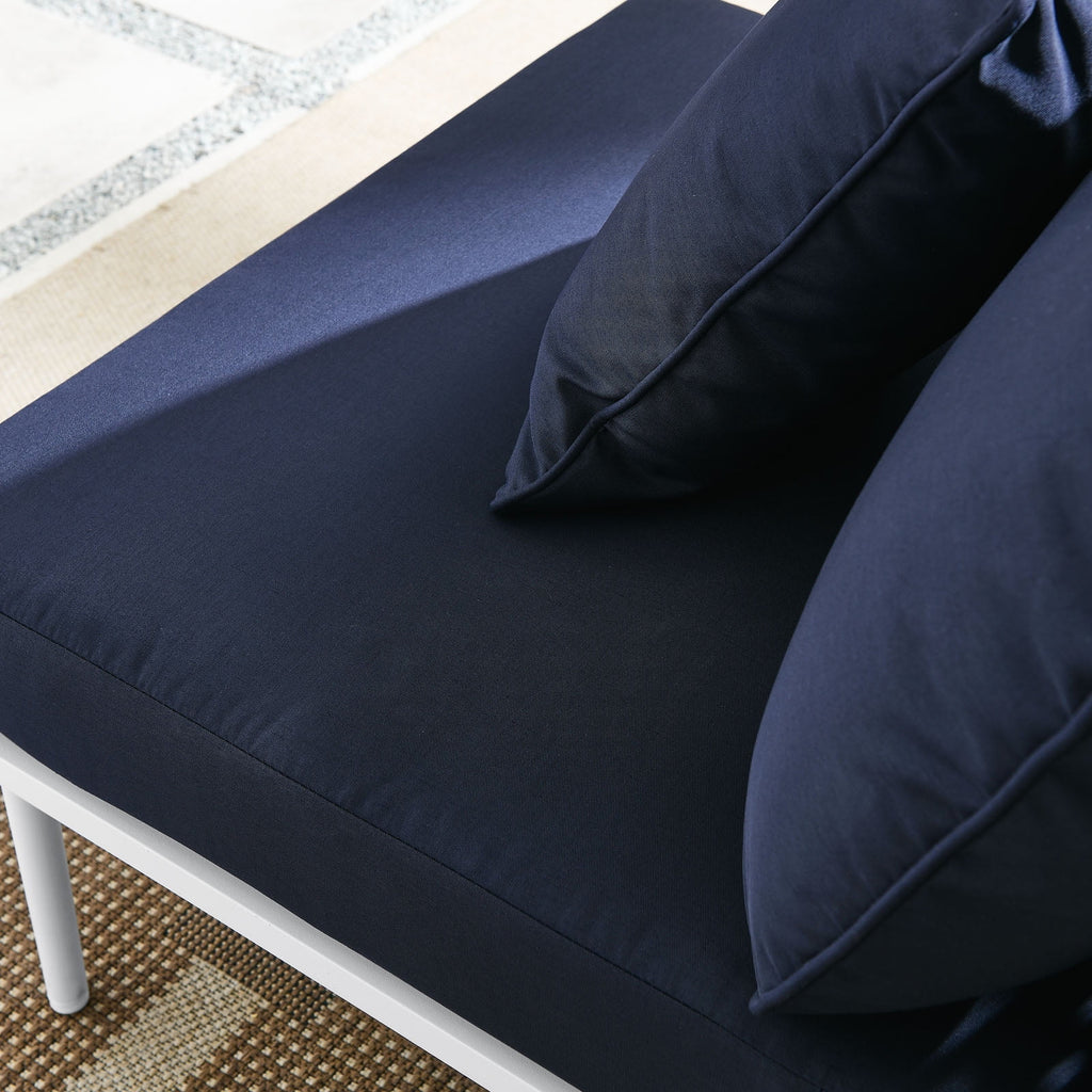 Navy White Aluminum Fabric Lounge Chair L787390