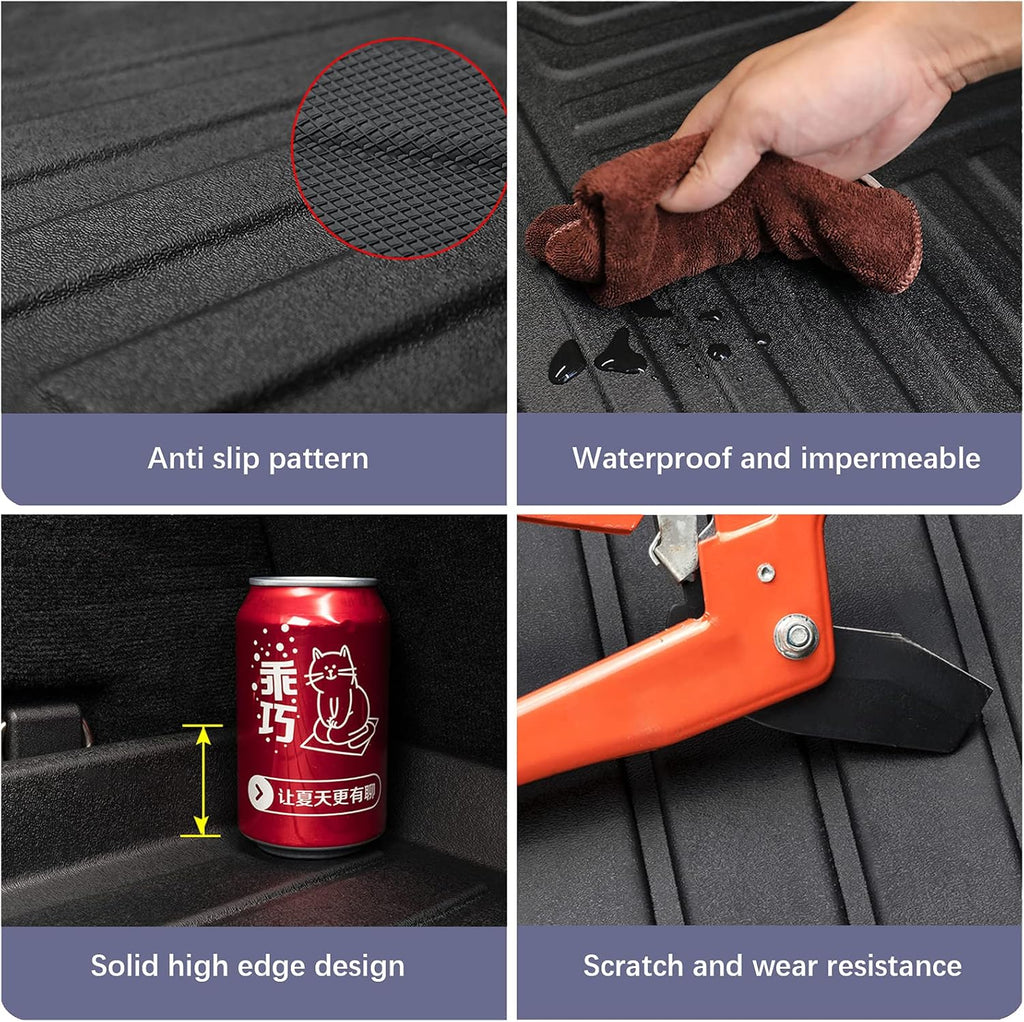 Black TPO All Weather Heavy Duty Waterproof Rear Cargo Tray Trunk Floor Mat Protector K845395