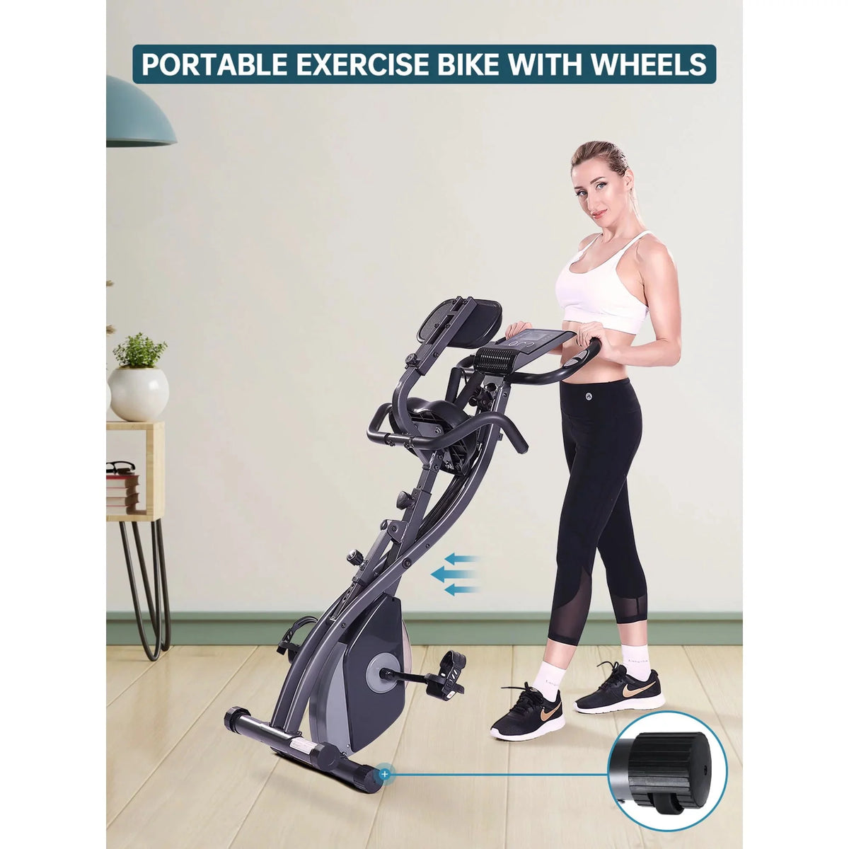 Folding Magnetic Stationary Exercise Bike Z6155