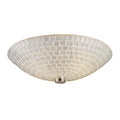 Satin Nickel 2-Light Semi-Flush with Silver Mosaic Glass M266