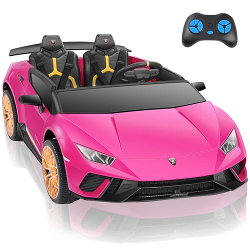 2 Seater Ride on Toy Car, 12V 10Ah, 4.0 mph, Max 130lbs, Rose Pink B2538