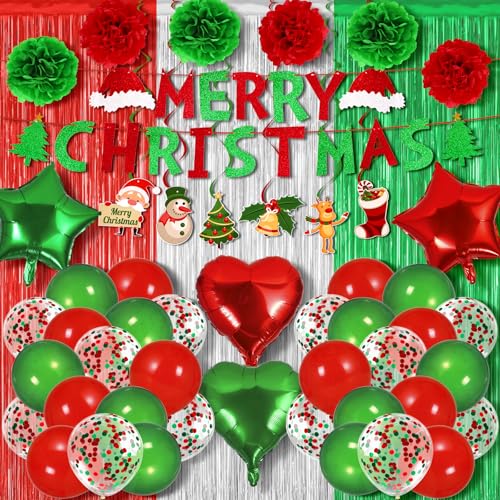150 PCS Christmas Foil Fringe Curtains Balloons Garland Arch Kit U48868