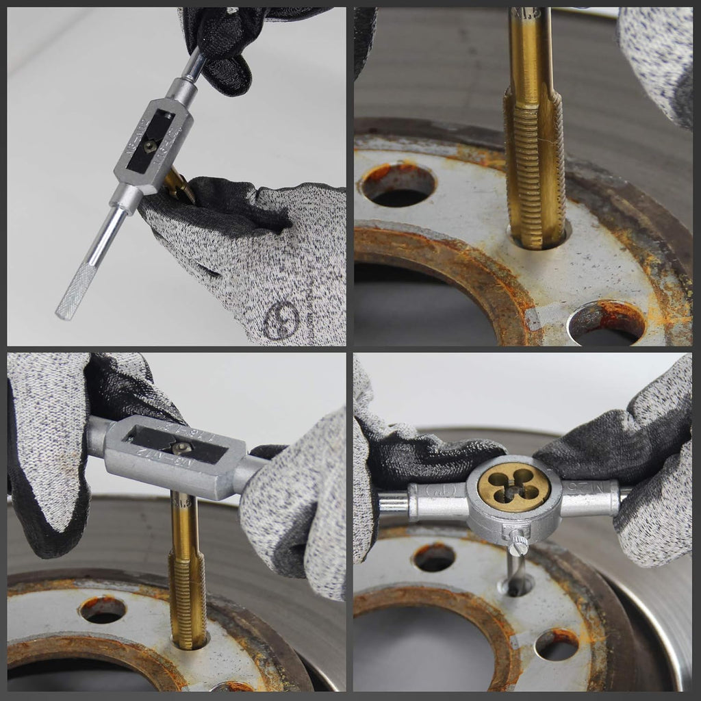 40 PCS Metric Tap and Die Set Titanium Coated Alloy Steel with Storage Case O98409