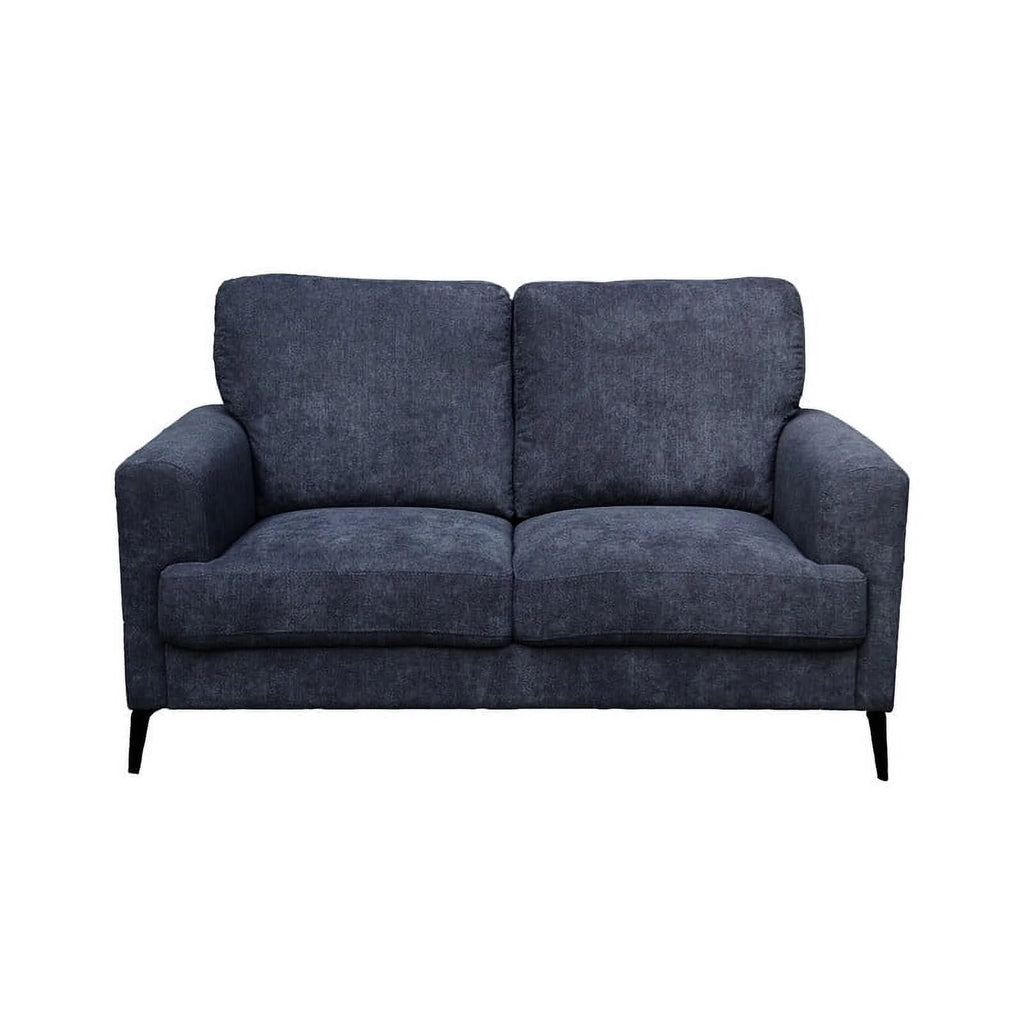 Black Chenille Sofa Loveseat W40186
