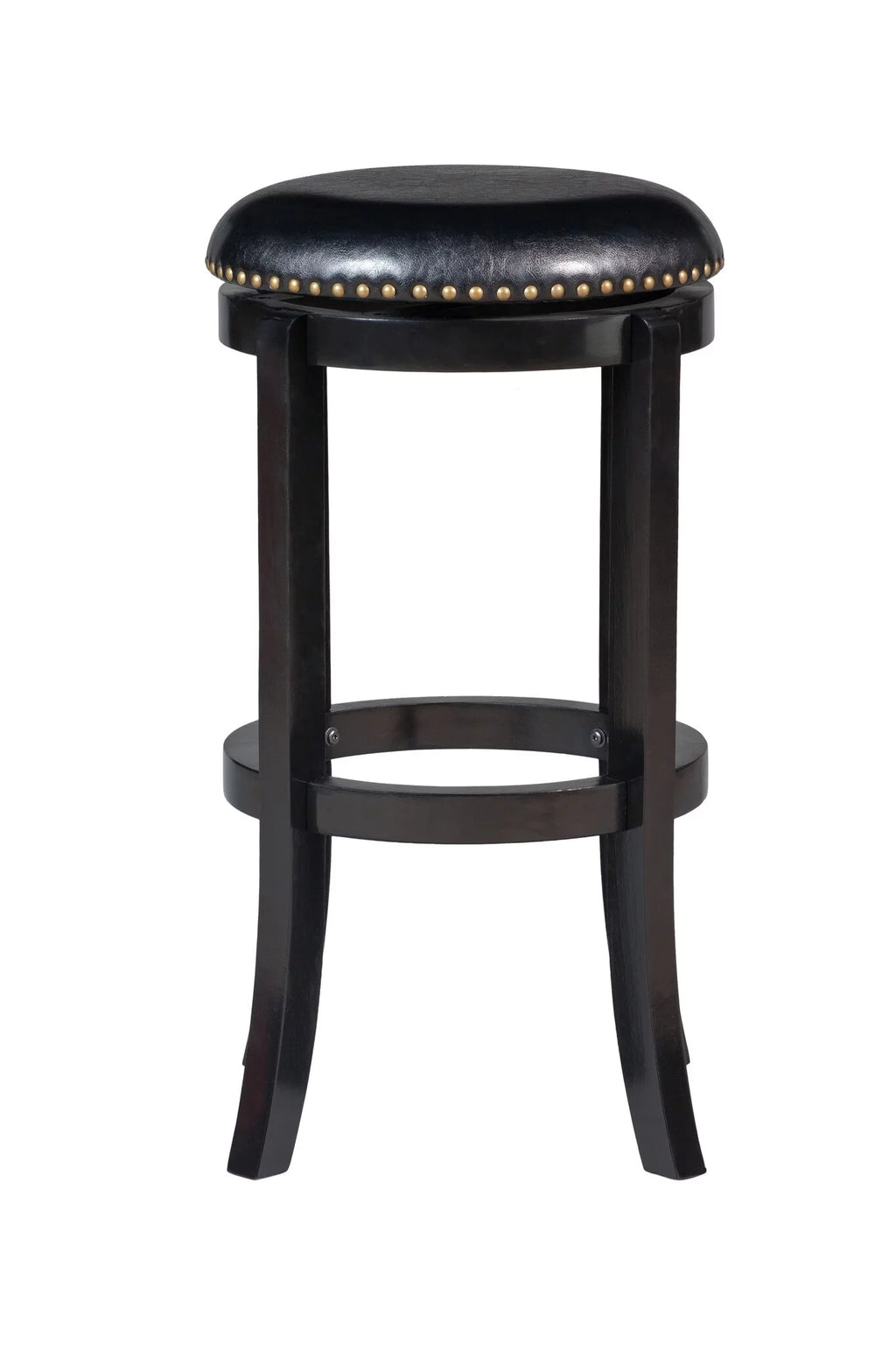 Black 24in. Backless Swivel Wood Counter Stool L872