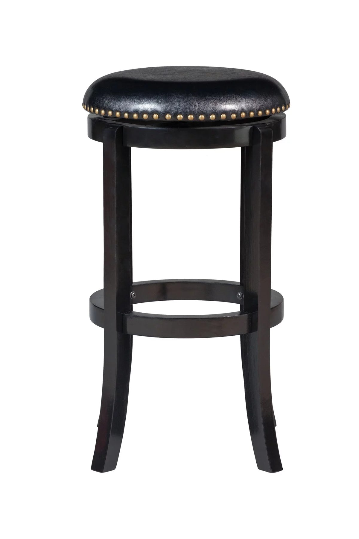 Black 24in. Backless Swivel Wood Counter Stool L872