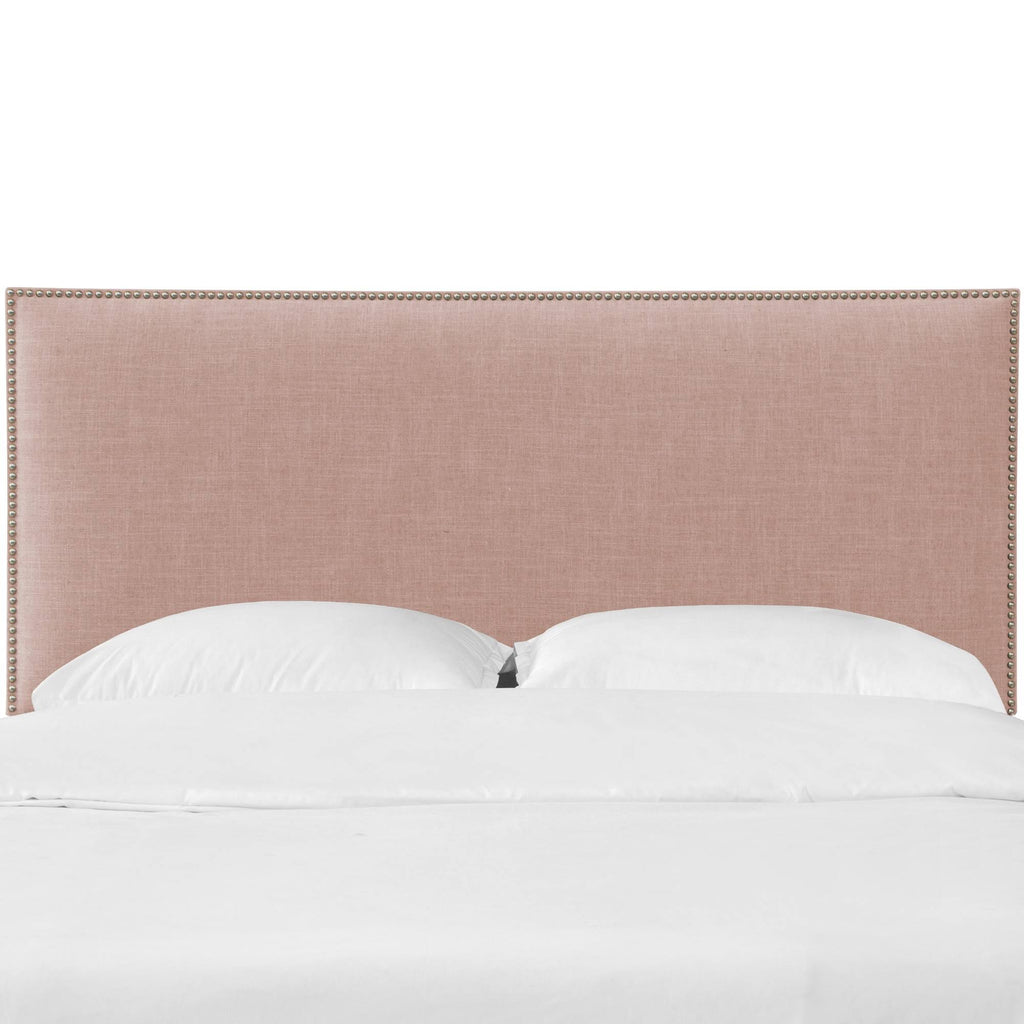Rosequartz Linen Headboard with Pewter Nailbuttons E868111