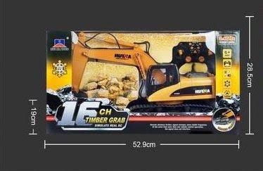 Die-Cast 15 Channel Remote Control Excavator Tractor Toy with Lights J897669