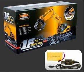 Die-Cast 15 Channel Remote Control Excavator Tractor Toy with Lights J897669