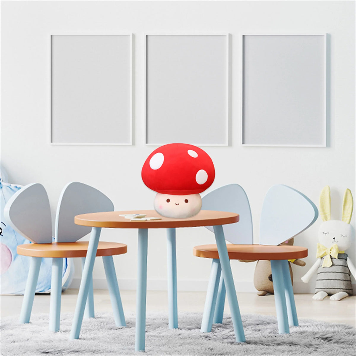 Mushroom Shaped Plush Toy Reversible Soft Stuffed Doll Z854076