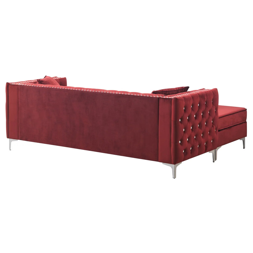 Burgundy Sofa Chaise H357