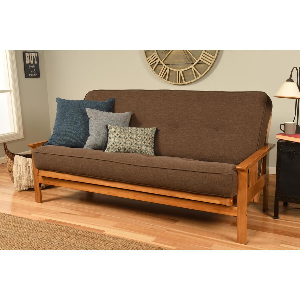 Futon Frame with Linen Cocoa Mattress F194
