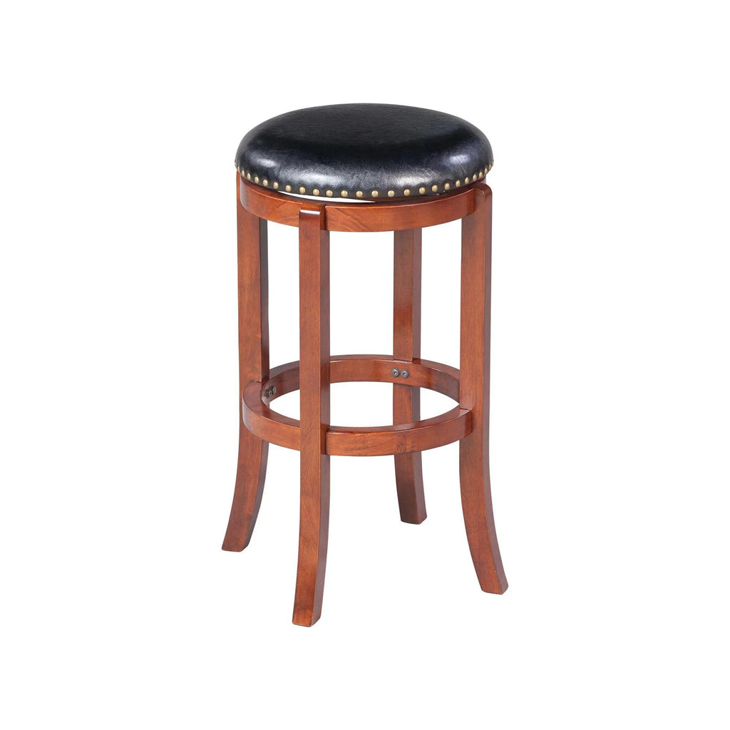 Black 24in. Backless Swivel Wood Counter Stool L872