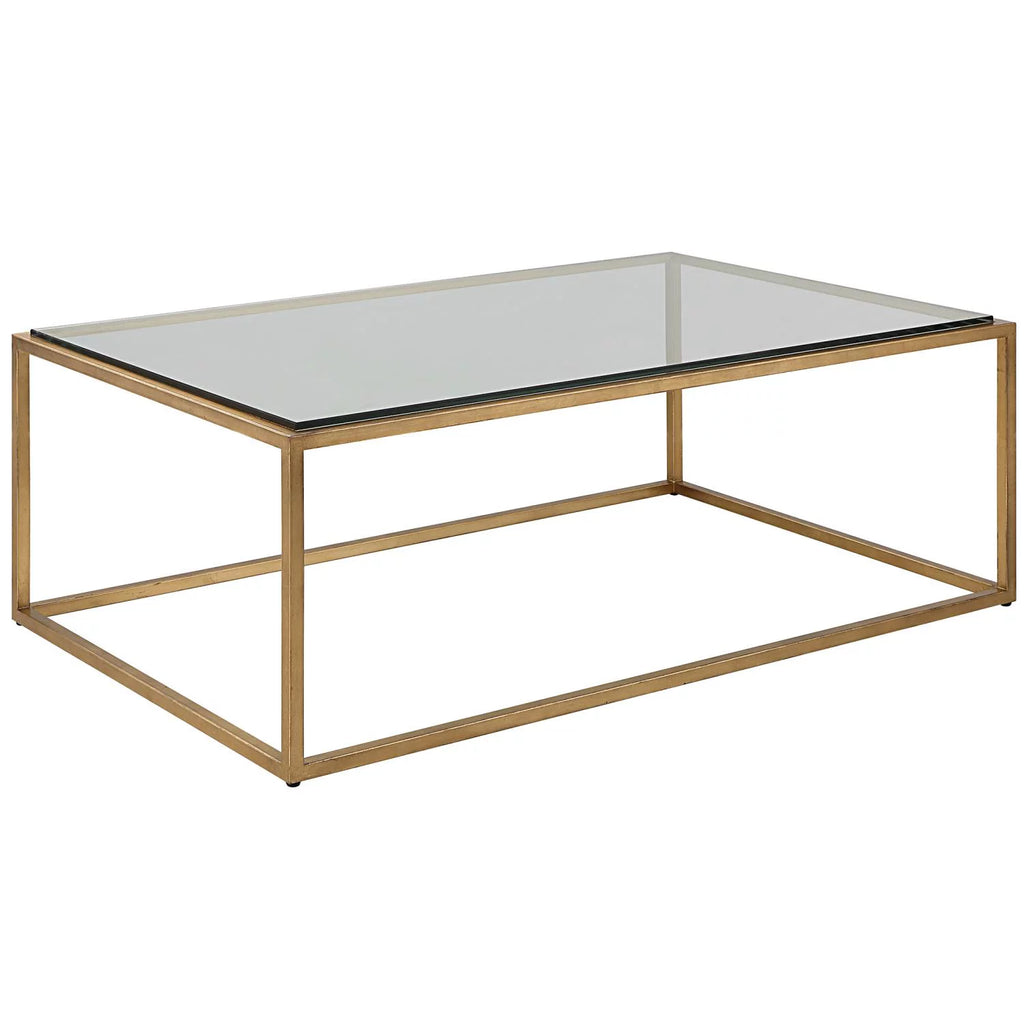 48" Iron and Tempered Glass Coffee Table P3582