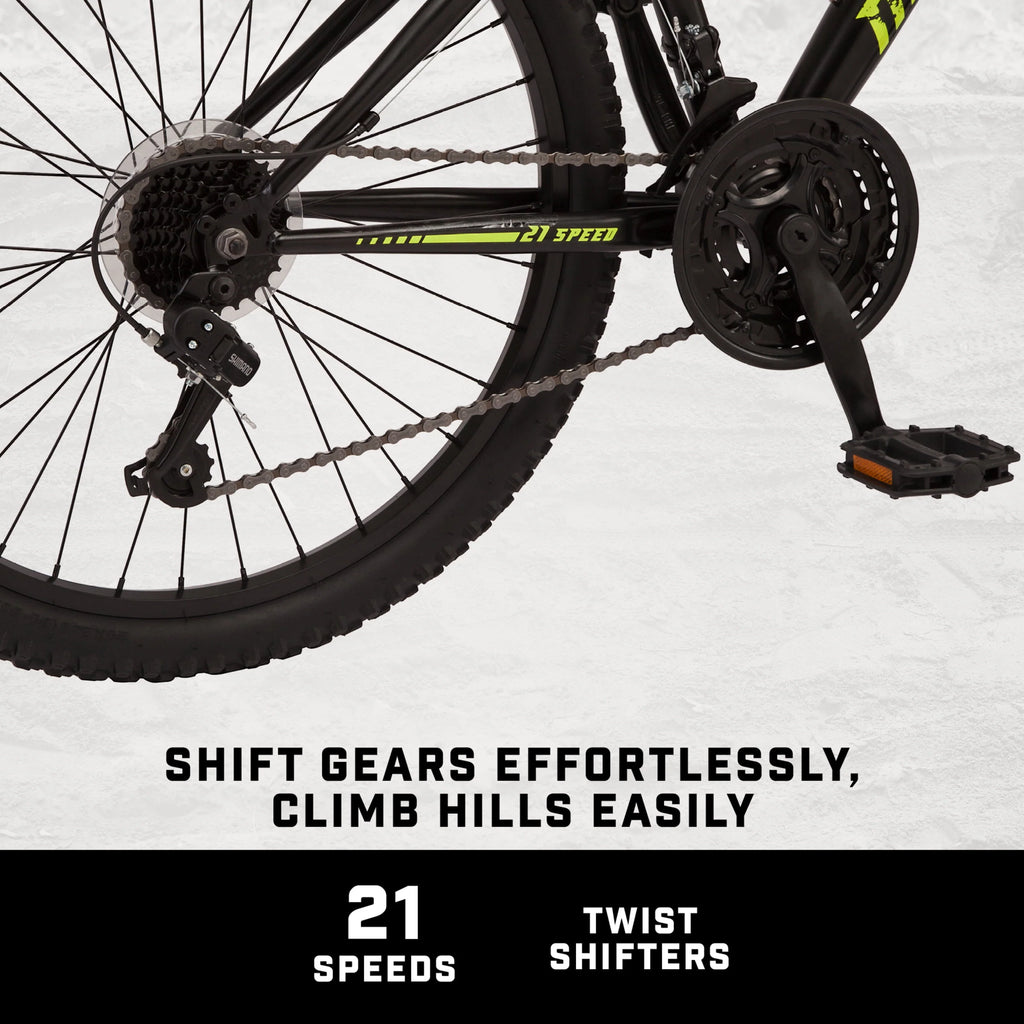 Black and Yellow 21 Speeds Mountain Bike N416