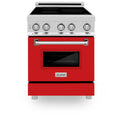 24 Inch 2.8 cu. ft. Induction Range with 3 Element Stove and Electric Oven in Red Gloss S58508