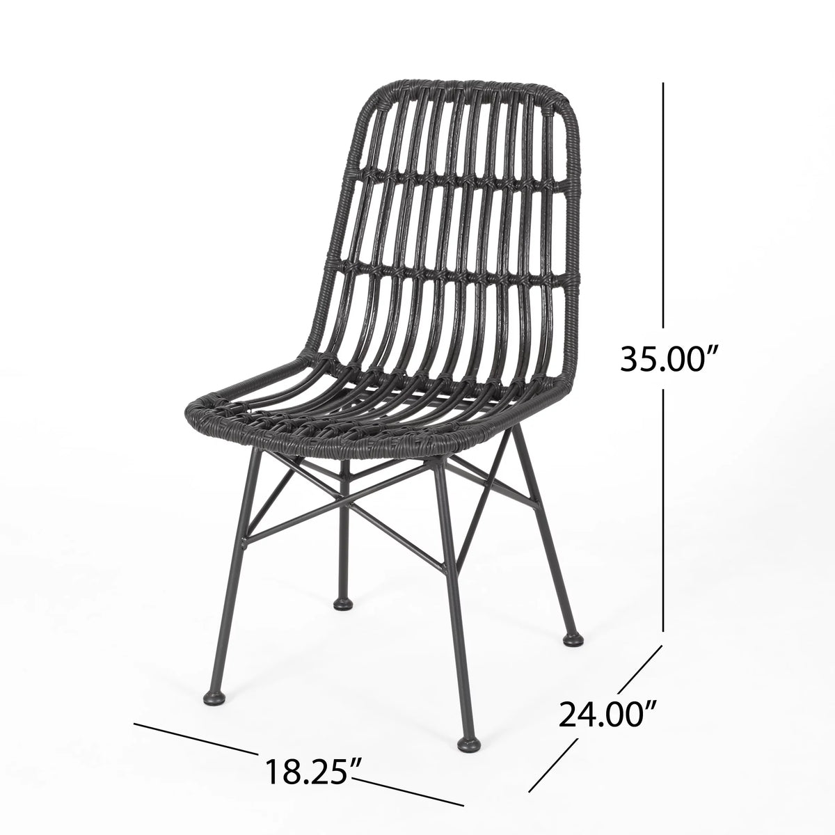 Outdoor Wicker Dining Chairs Set of 2 F3965