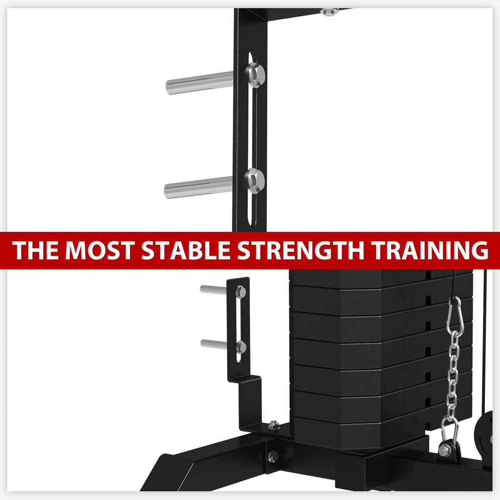 Wall Mount Cable Crossover Machine with 200LBS Weight Stack U2014